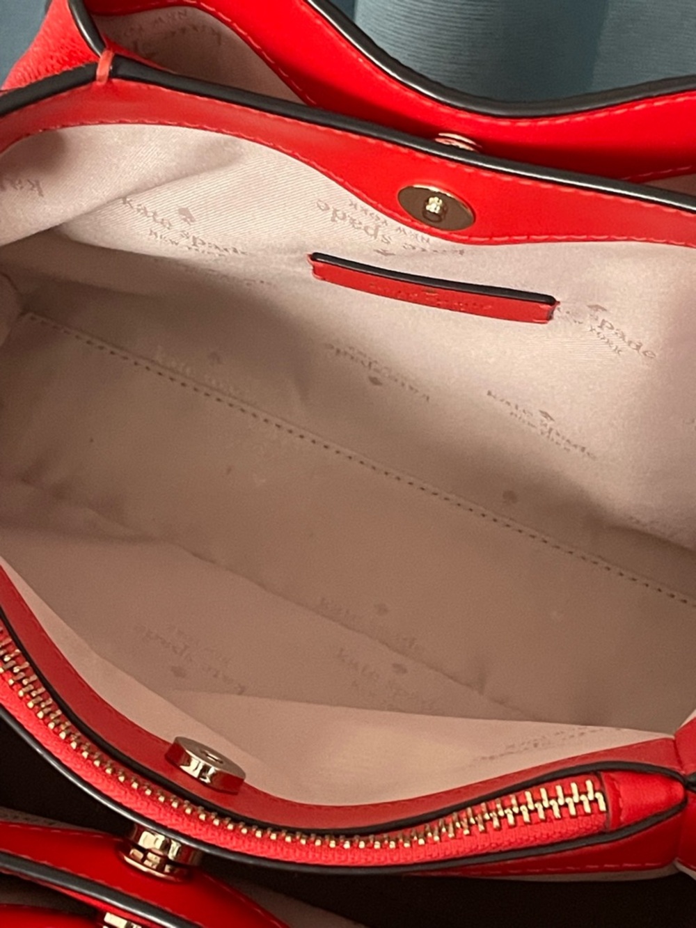 Kate Spade Small Dumpling Crossbody Satchel Bag in Tomato Slice Red - Picture 8 of 15